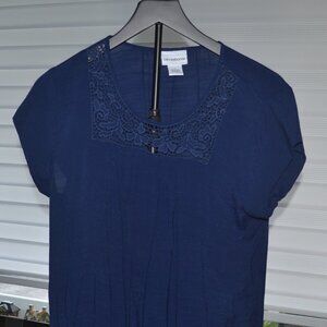Pre owned Liz Claiborne Blue Blouse Size L.